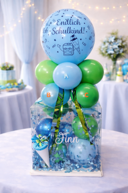 Box zur Schuleinführung in Blau